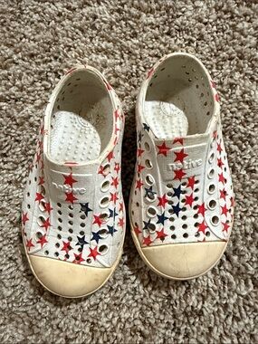 Kids White Slip-On Stars Canvas Shoes